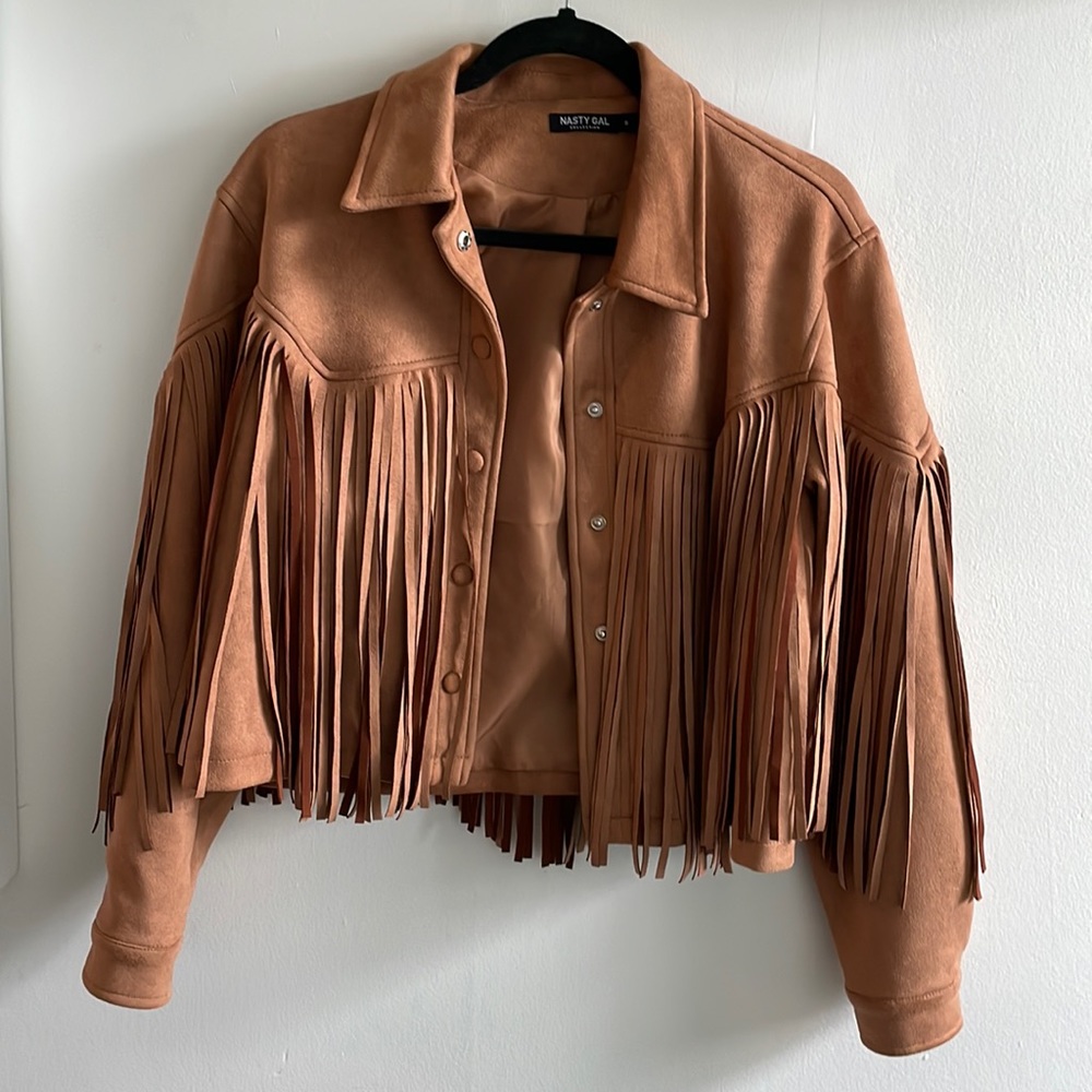 Nasty Gal Cowgirl Faux Suede Fringe Jacket
